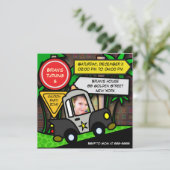 Uitnodiging voor verjaardag van kinderen: 052 Poli (Staand voorkant)