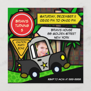 Uitnodiging voor verjaardag van kinderen: 052 Poli