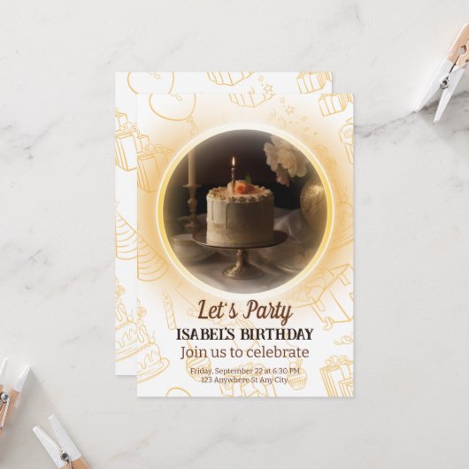 Uitnodiging voor verjaardag van legant (Voorkant / Achterkant in situ)