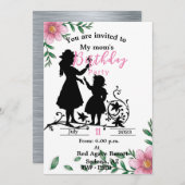 Uitnodiging voor verjaardag van mama (Voorkant / Achterkant)