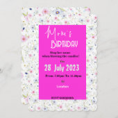 Uitnodiging voor verjaardag van mama (Voorkant / Achterkant)