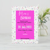 Uitnodiging voor verjaardag van mama (Staand voorkant)