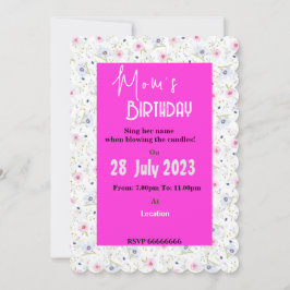 Uitnodiging voor verjaardag van mama