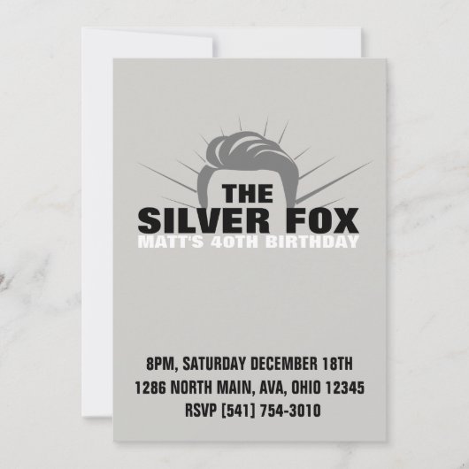 Uitnodiging voor verjaardag van mannen (Voorkant)