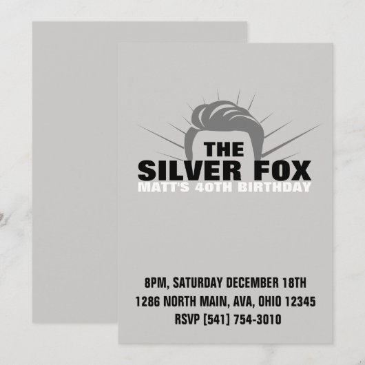 Uitnodiging voor verjaardag van mannen (Voorkant / Achterkant)