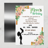 Uitnodiging voor verjaardag van moeder (Voorkant / Achterkant)