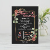 Uitnodiging voor verjaardag van moeder (Staand voorkant)