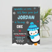 Uitnodiging voor verjaardag van Penguin (Staand voorkant)