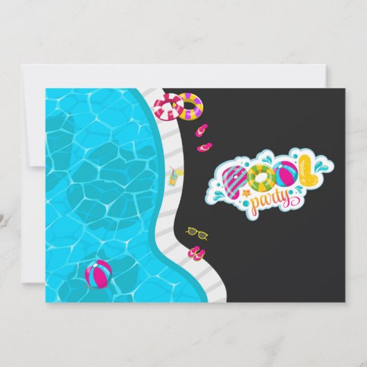 Uitnodiging voor verjaardag van poolpartij (Achterkant)