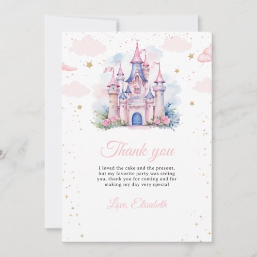 Uitnodiging voor verjaardag van prinses, Kleine Pr (Voorkant)