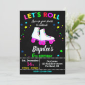 Uitnodiging voor verjaardag van roller Uitnodiging (Staand voorkant)
