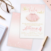 Uitnodiging voor verjaardag van roze tutu Ballerin