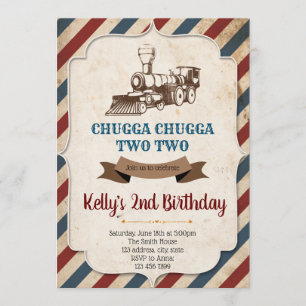 Uitnodiging voor verjaardag van  treinen