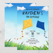 Uitnodiging voor verjaardag van vlieger (Voorkant / Achterkant)