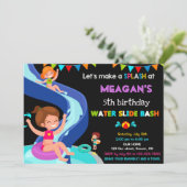 Uitnodiging voor verjaardag van Waterslide (Staand voorkant)