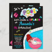 Uitnodiging voor verjaardag van Waterslide (Voorkant / Achterkant)