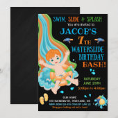 Uitnodiging voor verjaardag van Waterslide Splish (Voorkant / Achterkant)