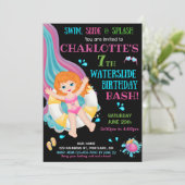 Uitnodiging voor verjaardag van Waterslide Splish (Staand voorkant)