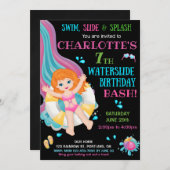 Uitnodiging voor verjaardag van Waterslide Splish (Voorkant / Achterkant)