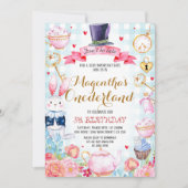 Uitnodiging voor verjaardag van Wonderland (Voorkant)