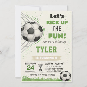 Uitnodiging voor verjaardag voetbaldoel