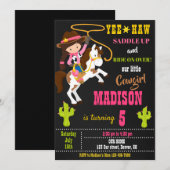 Uitnodiging voor verjaardag Wild West rodeo (Voorkant / Achterkant)