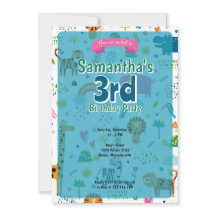 Uitnodiging voor verjaardagen met een dierthema