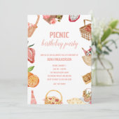 Uitnodiging voor Verjaardags Picknick in het Park  (Staand voorkant)