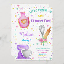 Uitnodiging voor verjaardagsbakfeest