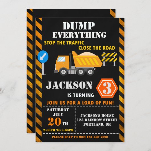 Uitnodiging voor verjaardagsbouw Uitnodiging voor (Voorkant / Achterkant)