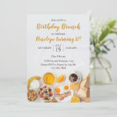 Uitnodiging voor verjaardagsbrunch (Staand voorkant)