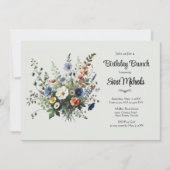 Uitnodiging voor verjaardagsbrunch met bosbloemenb (Voorkant)