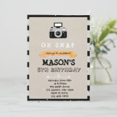 Uitnodiging voor verjaardagscamera (Staand voorkant)