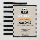 Uitnodiging voor verjaardagscamera (Voorkant / Achterkant)