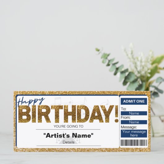 Uitnodiging voor verjaardagsconcert (Staand voorkant)