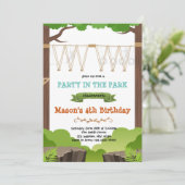 Uitnodiging voor verjaardagsdagsdagscurloop (Staand voorkant)