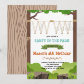 Uitnodiging voor verjaardagsdagsdagscurloop (Voorkant / Achterkant)