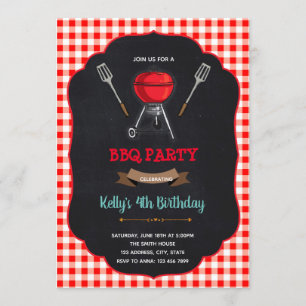 Uitnodiging voor verjaardagsdagsdagsfeestje BBQ