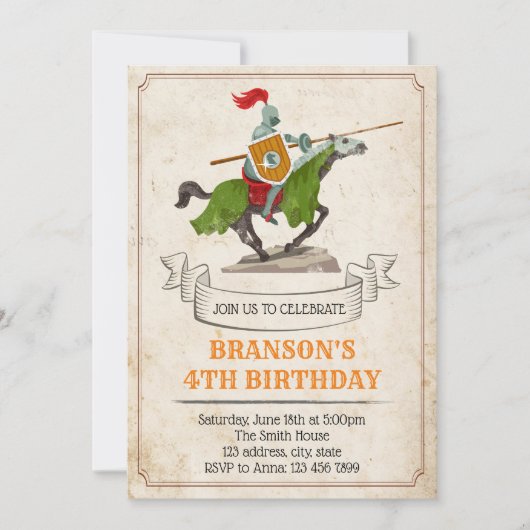 Uitnodiging voor verjaardagsfeest (Voorkant)