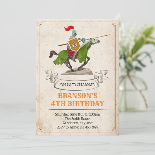 Uitnodiging voor verjaardagsfeest (Staand voorkant)