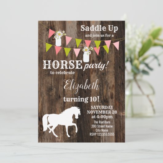 Uitnodiging voor verjaardagsfeest (Staand voorkant)