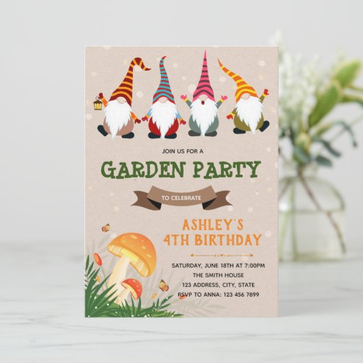 Uitnodiging voor verjaardagsfeest (Staand voorkant)