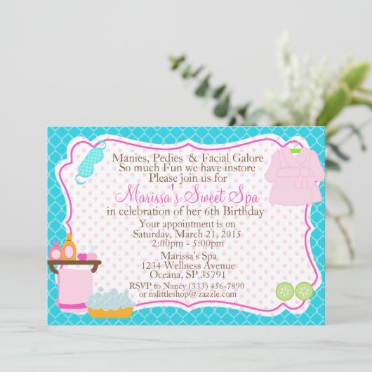 Uitnodiging voor verjaardagsfeest (Staand voorkant)