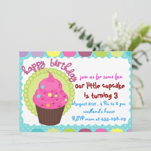 Uitnodiging voor verjaardagsfeest (Staand voorkant)