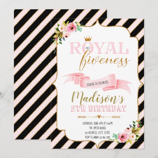 Uitnodiging voor verjaardagsfeest (Voorkant / Achterkant)