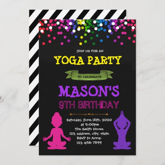 Uitnodiging voor verjaardagsfeest (Voorkant / Achterkant)