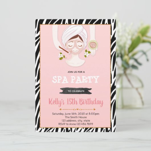 Uitnodiging voor verjaardagsfeest (Staand voorkant)