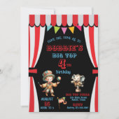 Uitnodiging voor verjaardagsfeest Big Top Circus (Voorkant)
