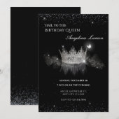 Uitnodiging voor verjaardagsfeest Crystal Queen Cr (Voorkant / Achterkant)