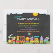 Uitnodiging voor verjaardagsfeest dierentuin (Voorkant)